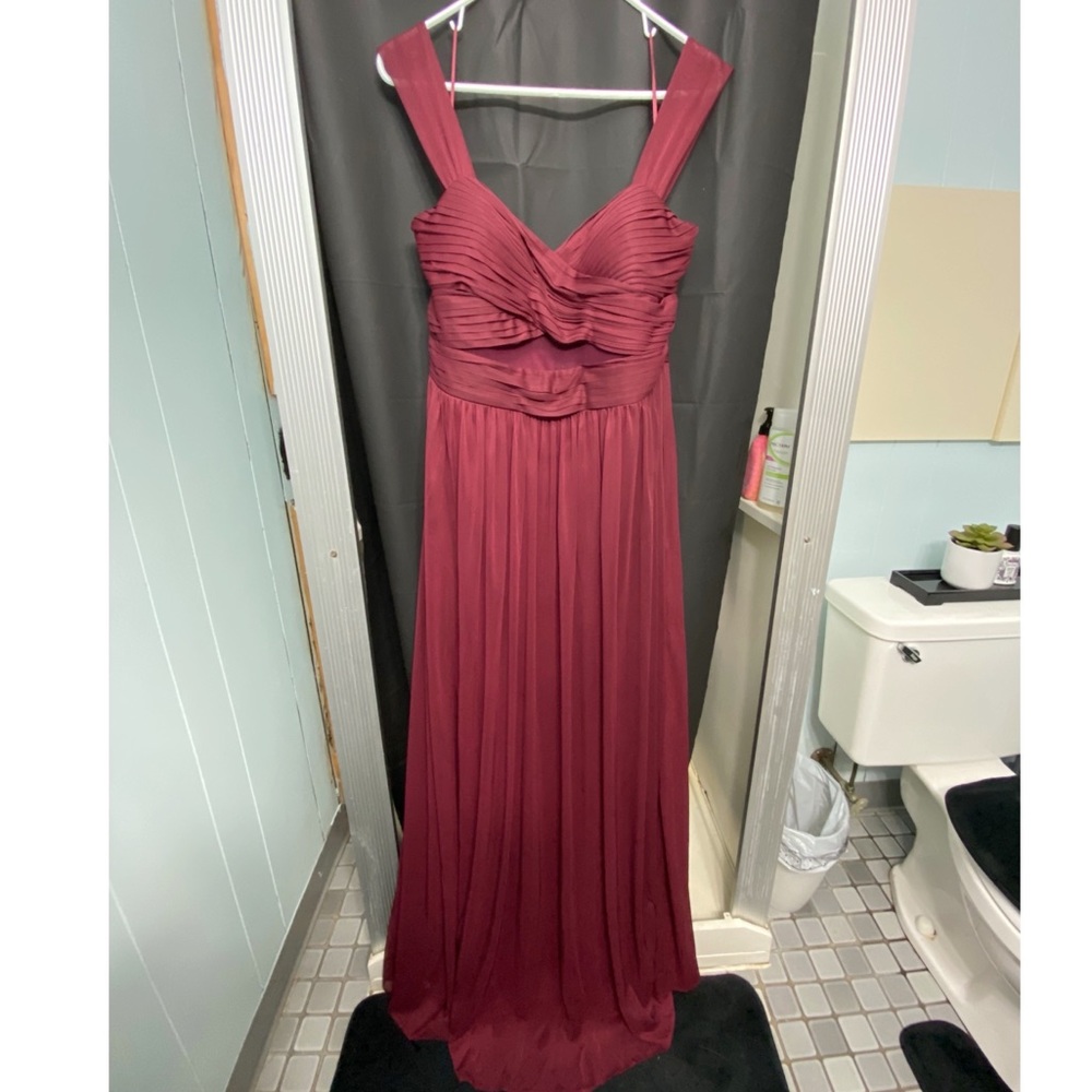 Burgundy Birdy Grey Bridesmaid Dress. Has pockets!! XXL